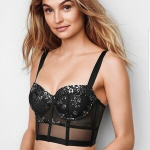 36C Victorias Secret Elegant Black Lace Bustier
